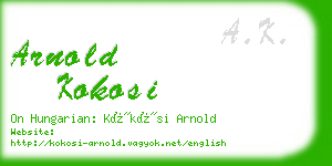 arnold kokosi business card